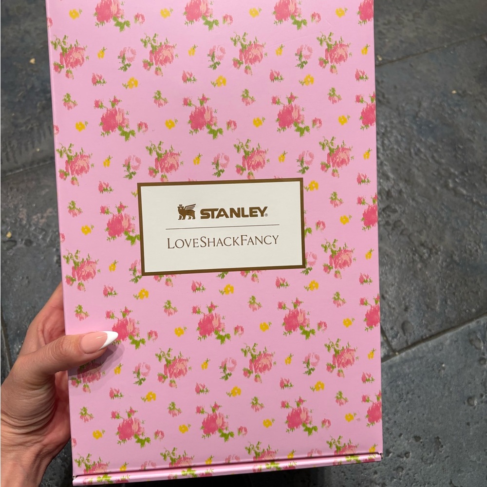 Stanley Love Shack Fancy pink BOX ONLY with satin drawstring dust bag and bow